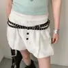 Cinturón fino estilo coreano sin hebilla para mujer, moderno y adelgazante, adecuado para combinar con faldas y blusas, accesorio de cinturón de doble capa para la cintura