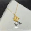 Ouro de areia vietnamita moda nicho senso de design ponto de strass trabalho em ouro trevo de quatro folhas pingente de cobre alto senso temperamento corrente de clavícula