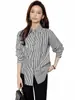 Novas Camisas Listradas de Manga Longa Estilo Transfronteiriço Europeu e Americano, Soltas e Casuais, Adequadas para as Estações da Primavera e Outono, Roupa de Escritório, Etc.
