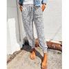 Verão 2022 novo calça feminina europeia e americana com amarração no tornozelo Amazon eBay ampla estampa de leopardo cadarço calça casual