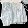 Pijama de Algodón Nube para Niñas Estilo Dulce y Lindo Primavera y Otoño Manga Larga Pantalón Largo Dibujos Animados Conjunto de Ropa de Casa para Niños Holgado