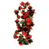 Ratán de rosas simuladas transfronterizo 45 ratán de rosas pequeñas tubo oscilante para enrollar decoración de techo ratán de rosas