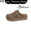 Zapatos de mujer tipo Birkenstock de cuero genuino con suela gruesa para aumentar la altura, mocasines cerrados sin cordones, zapatos Mary Jane. En stock.