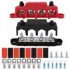 Terminal de Barramento M8/M10 para Motorhome e Iate Stud Vermelho e Preto Bloco de Distribuição com 4 Studs Terminal de Barramento
