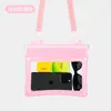 Bolsa de ombro à prova d'água de grande capacidade, cor sólida, com airbag, para celular, para natação, rafting e festival aquático, bolsa de cintura à prova d'água para tablet e celular