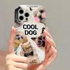Capa de Celular Fofa de Gato e Cachorro Adequada para iPhone 17 Pro Max, Apple 16 Buraco Grande, 14/13 Estilo Casal, 15