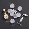 Tapones de silicona para pendientes anticaída, clips para orejas de disco de espiral para mosquitos con forma de triángulo, tapones para pendientes con forma de corazón y bala, accesorios hechos a mano
