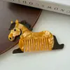 Nuevo Peine de Peluquería de Pelo de Pony Engrosado de Dibujos Animados Peine de Acetato de Combinación de Colores de Alta Gama Caballo del Zodiaco Peine de Maquillaje Portátil para el Cabello para Mujeres