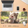 Venta Directa de Fábrica, Alfombrilla de Ratón Grande, Alfombrilla Creativa para Escritorio de Gato Anime, Alfombrilla de Ratón Antideslizante con Borde Bloqueado de Precisión