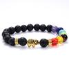 Pulsera étnica de elefantes dorados y plateados para hombres y mujeres, lote de joyería con pulsera de ojo de tigre de Amazon, pino blanco, pino azul