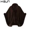 Xale de Tricô Feminino com Pelo Sintético de Coelho, Xale Cape Solto Grande Versátil para Mulheres na Primavera e Outono, com um Toque de Luxo Leve e de Alta Qualidade