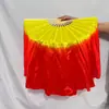 Danza Cuadrada Yangko Abanico Abanico de Caída Abanico Largo de Llama Degradada de Doble Cara Abanico de Baile Largo y Grueso para Actuaciones Festivas