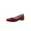 Zapatos de Gamuza con Lazo, Punta Cuadrada Oblicua Suave, Boca Baja, Tacón Grueso, Tacón Bajo, Para Ir al Trabajo, Combinan con Todo, Zapatos de Mujer Nuevos 2025