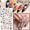 Pegatinas de alivio para uñas nuevas transfronterizas 5D Tridimensional Hueco Oscuro Halloween calabaza murciélago encaje pegatinas para uñas