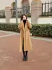 Abrigo de Lana Doble Cara para Mujer, Nuevo Estilo Casual Otoño e Invierno 2026, Cuello de Solapa, Adelgazante, Corte Holgado, Abrigo de Lana de Longitud Media