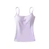 Top Sexy Justo Estilo Puro Desejo de Verão com Bojos, Camiseta Regata Outerwear Doce e Picante para Mulheres