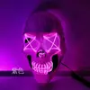 Máscara de Caveira Transfronteiriça Máscara de Horror Luminosa LED Adereços de Baile de Máscaras de Halloween Máscara de Truque Rosto de Fantasma Luz