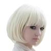 Peruca Lolita Cosplay de Cabelo Curto Reto Estilo Europeu e Americano, Cabelo Curto com Franja, Corte Bob, Aparência Realista Cosplay Anime