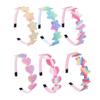 Accesorios para el cabello transfronterizos frescos para niños, lindos accesorios de amor con dibujos animados, diadema de tela brillante, suministro de diadema