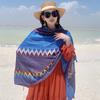 2023 Nuevo Chal Étnico Protector Solar Bufanda Fina Ropa de Viaje Desierto Noroeste para Mujer Bufanda de Seda Bufanda de Playa Marítima
