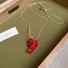 Collar Colgante de Flor Redonda de Resina Estilo Coreano Minimalista, Cadena para Suéter de Lujo Ligero de Gama Alta, Accesorio de Joyería Largo Versátil