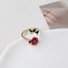 Nuevo Anillo de Flor de Pájaro Rosa para Mujer Estilo Ins Nicho Sentido del Diseño Personalidad Anillo de Dedo Elegante Anillo Combinable