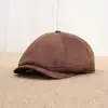 Otoño/Invierno Nuevo Estilo Retro Británico Gamuza Cómodo Sombrero Octagonal Versátil para Mujer Adelgazante Facial de Moda Artístico Gorra de Periodista