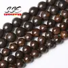 Cuentas Redondas Sueltas Espaciadoras de Piedra Broncita Natural 4/6/8/10/12 mm Hilo de 15'' Para Hacer Joyería Pulsera de Mujer DIY