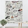 Tela Colgante de Animales Lindos de Dibujos Animados con Graffiti para Casa de Alquiler Cubierta de Pared para Sombreado Tela de Pared de Fe Pintura Decorativa Tela de Fondo con Sentido Avanzado