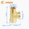 Conector de Peças de Cobre em Forma de T Diâmetro Igual Rosca Externa de Latão Tê Hardware Acessórios para Tubos de Hidráulica Tê com Rosca Interna e Externa