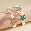 Pulseira de estrela com contas de pérola transfronteiriça europeia e americana, estilo de férias de verão, pulseira simples, joia versátil de nicho de alta qualidade