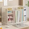 Caja de Almacenamiento de Libros de Escritorio Estantería para Estudiantes Estante Soporte para Libros Organizador de Papelería y Artículos Varios de Escritorio Portabolígrafos de Gran Capacidad