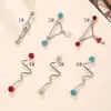 Fábrica de origen en stock nuevo puente de oreja de varilla larga puente de oreja de doble agujero cadena puente de oreja bola de barro de color puente de oreja de 7 palabras desarrollo nuevo producto
