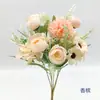 Brote de té flor de simulación combinación de flores rosa hortensia bolsa de té combinación de flores ramo de mango ramo de flores de boda decoración de pared ramo de flores pequeñas