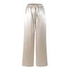 Pantalones de Pierna Ancha Estilo Relajado Satén Dape Pantalones Casuales para Mujer 2025 Nuevo Estilo Cintura Elástica Cordón Pantalones Rectos Sedosos