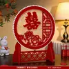 Adorno de personaje "Feliz" para bodas, mesa de té de alta gama y decoración de escritorio para boda y compromiso, exhibición tridimensional de mesa