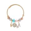 Panjiaduo pulsera de cuentas DIY colgante de tacones altos dorados en forma de corazón ajustable para pareja novias al por mayor