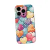 Funda dura de una sola capa con forma de corazón de color caramelo estilo europeo para 15pro, funda de teléfono con película para iPhone17, linda