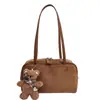 Bolso de Bowling Retro de Ante y Terciopelo Transfronterizo para Mujer 2026 Otoño/Invierno Nuevo Estilo Moda Gran Capacidad Versátil Bolso de Hombro Único