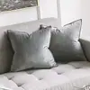 Directo de fábrica terciopelo simple color sólido almohada funda de almohada almohada de cama cojín de borde para sofá dormitorio