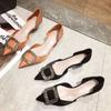 Tacones Altos 2025 Nueva Primavera y Verano Versátil Celebridad de Internet Sexy Stiletto Moda Punta Puntiaguda Hebilla Cuadrada Profesionales Boca Baja Zapatos Individuales para Mujer