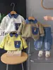 Conjunto de Primavera y Otoño para Niños, Conjunto de Dos Piezas de Jeans para Bebé, Sudadera Casual Infantil, Ropa Infantil de Moda de Manga Larga