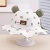Sombrero de pescador de dibujos animados lindo y genial versión coreana para bebé sombrero de sol de primavera y verano 2025 nuevo sombrero tipo cubo para niños al por mayor