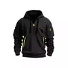 Comércio Exterior Transfronteiriço Tamanho Europeu Primavera e Outono Moletom com Capuz e Zíper Bolsos Múltiplos Pulôver Jaqueta Casual Esportiva Masculina