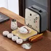 Juego de Té Portátil para Viaje Tetera Ding Kiln Gaiwan Taza de Té Bandeja de Té Taza Rápida Logo de Empresa Regalo Souvenir Juego de Té