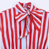 Venta al por mayor de ropa para mujer transfronteriza europea y americana: Tops Rayados sin Mangas para Mujer con Decoraciones de Moño, Camisetas Cómodas y Casuales, Sudeste Asiático