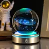 Bola de cristal luminosa luz nocturna tridimensional adornos de ambiente color RGB lámpara LED creativa lámpara de regalo de bola de cristal transfronteriza