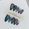 Daiyueda Uñas Portátiles Puras Hechas a Mano Otoño e Invierno Nuevo B337 Totalmente Pintadas a Mano Talladas Elegantes Parche de Uñas Artísticas Estilo Exportación