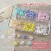 6 Compartimentos Coloridos Decorações de Flor para Nail Art Venda Quente Transfronteiriça Flor de Cinco Pétalas 3D Tulipa Girassol Conjunto de Caixa de Strass de Resina