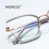 Gafas originales anti-luz azul 3157 doradas TR armazón óptico de alta calidad talento pasarela con espejo liso liso para mujer